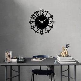 Wallity Reloj de Pared Decorativo de Metal Negro